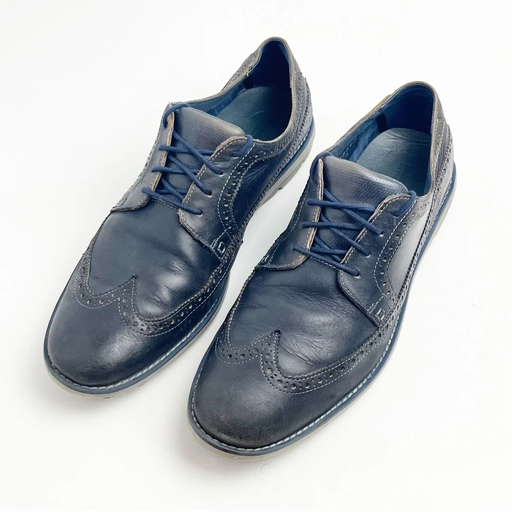 TIMBERLAND Earth Keepers Navy Blue Leather Lace Up Oxford Shoes, Size 10.5